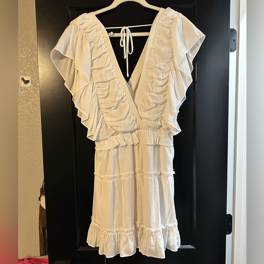 White Ruffle Dress - Picture 2 of 2